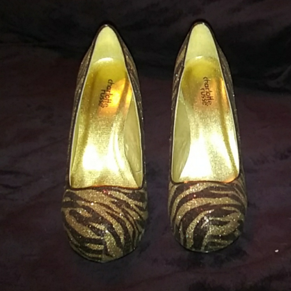Charlotte Russe Tiger sparkle heels